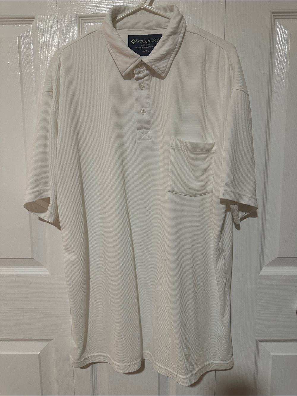 Weekenders Men's Cream Polo with Chest Pocket